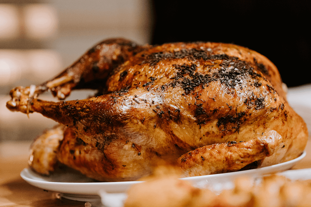 A picture of a roasted free-range turkey
